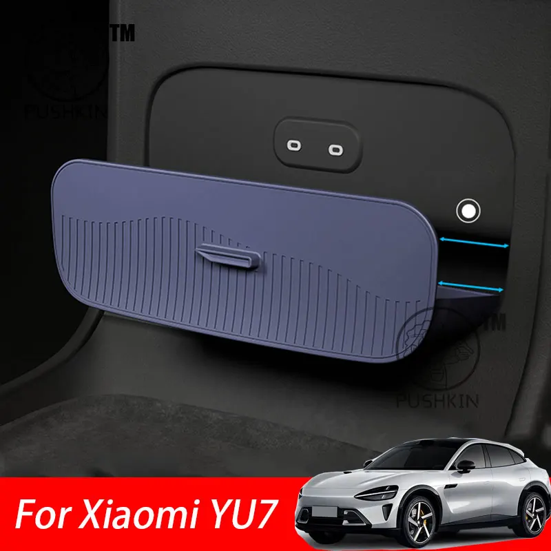 

For Xiaomi YU7 2025 Beneath the center console Glasses Hidden Silicone Protective Storage Box Interior Modification Accessories