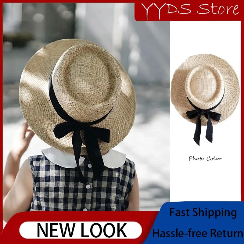 sombrero-de-paja-rafia-tejido-a-mano-para-primavera-verano-con-lazo-y-copa-redonda-proteccion-uv-para-ninos-ideal-para-viajes-playa-y-uso-diario