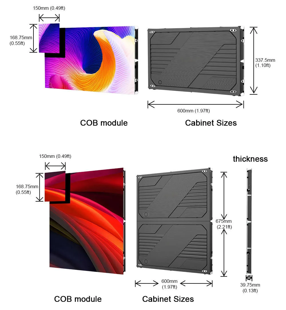 LED Digital Signage Video WallCOB LED 4K Video Wall Panel Ultra-Thin P0.9 P1.2 P1.25 Indoor Curved Display For Command Halls Cor