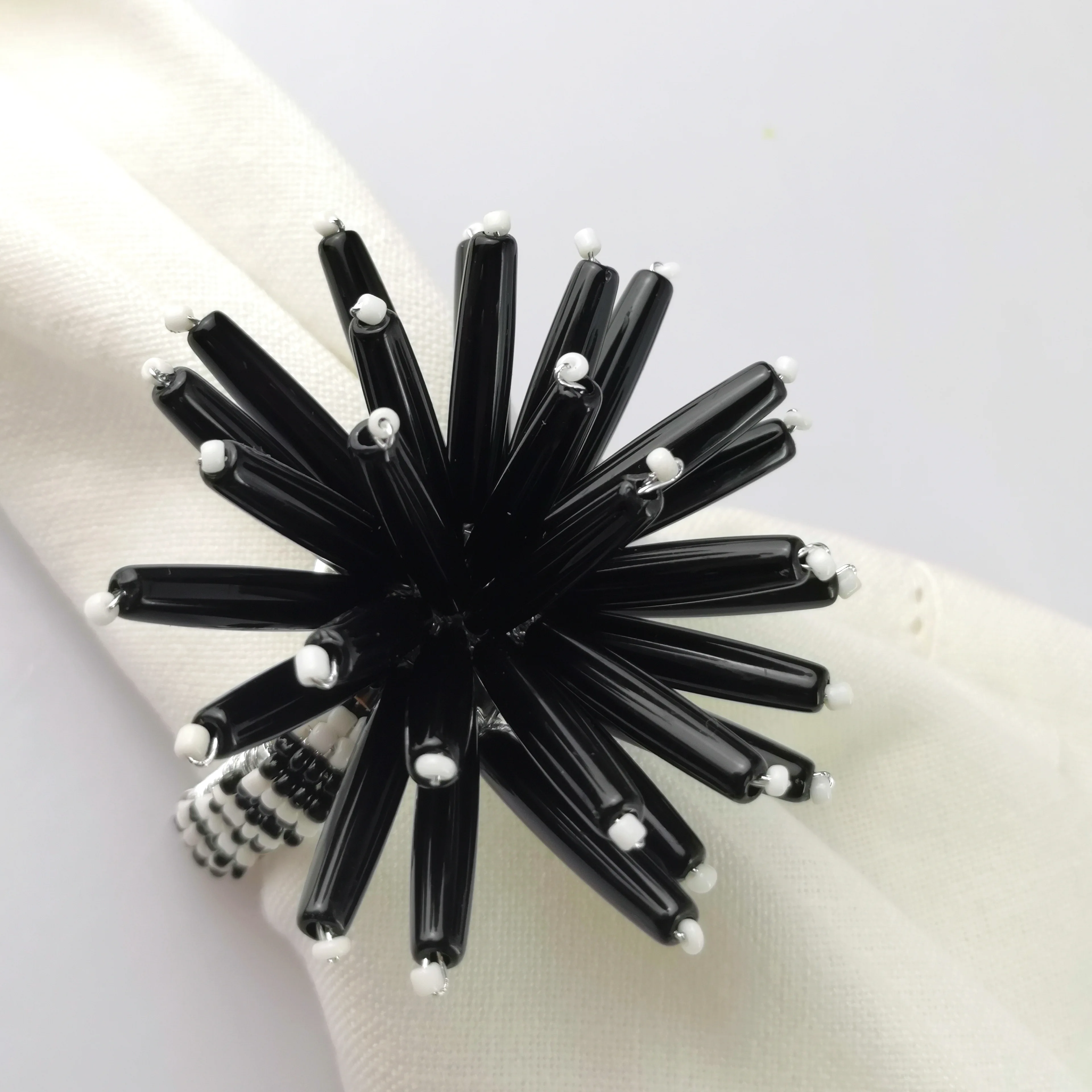 Free Shipping Acrylic Beads Napkin Ring Wedding Holiday Decoration , Wholesale Napkin Holder 8 Pcs