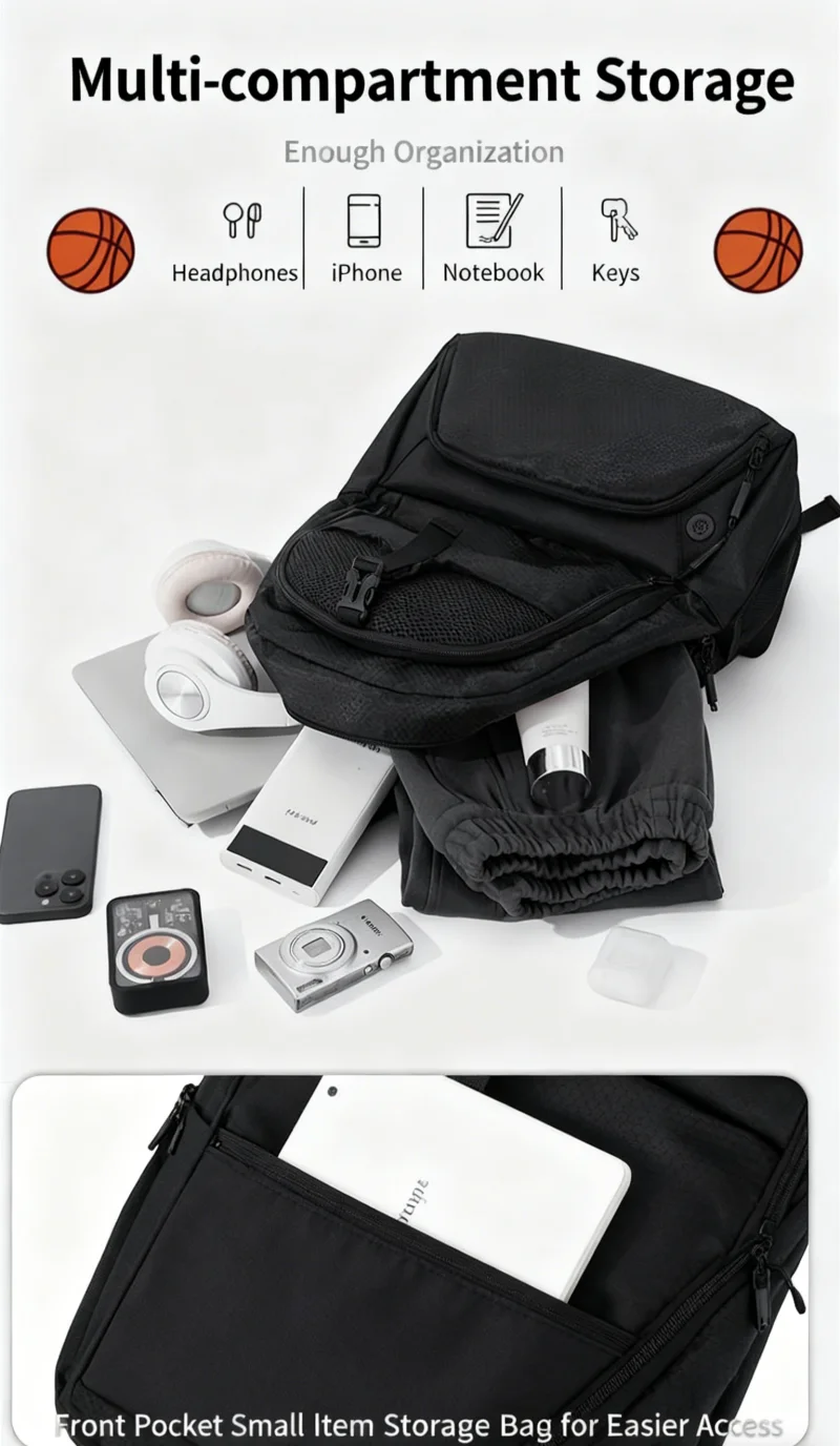 Basketball Bag Large Capacity Training Backpack Football Sports Fitness Double Shoulder Bag