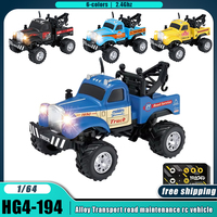 IN STOCK Rc Car Mini 1:64 2.4Ghz Urban Road Rescue Alloy High-Speed Off-Road Remote Control Car Maintenance Cars Kid's Toys Gift