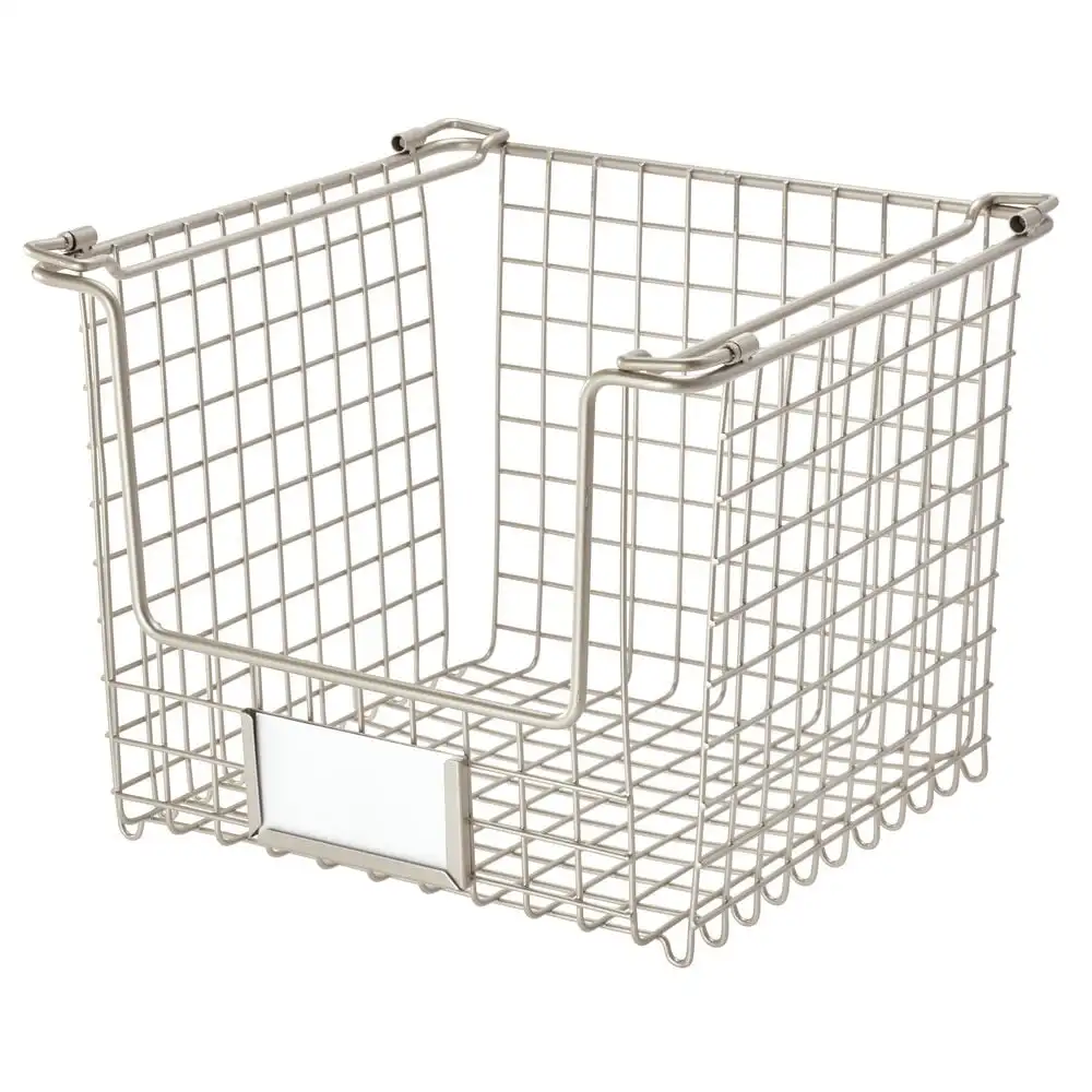 iDesign Classico Stackable Basket 10" x 10" x 7.75", Matte Satin