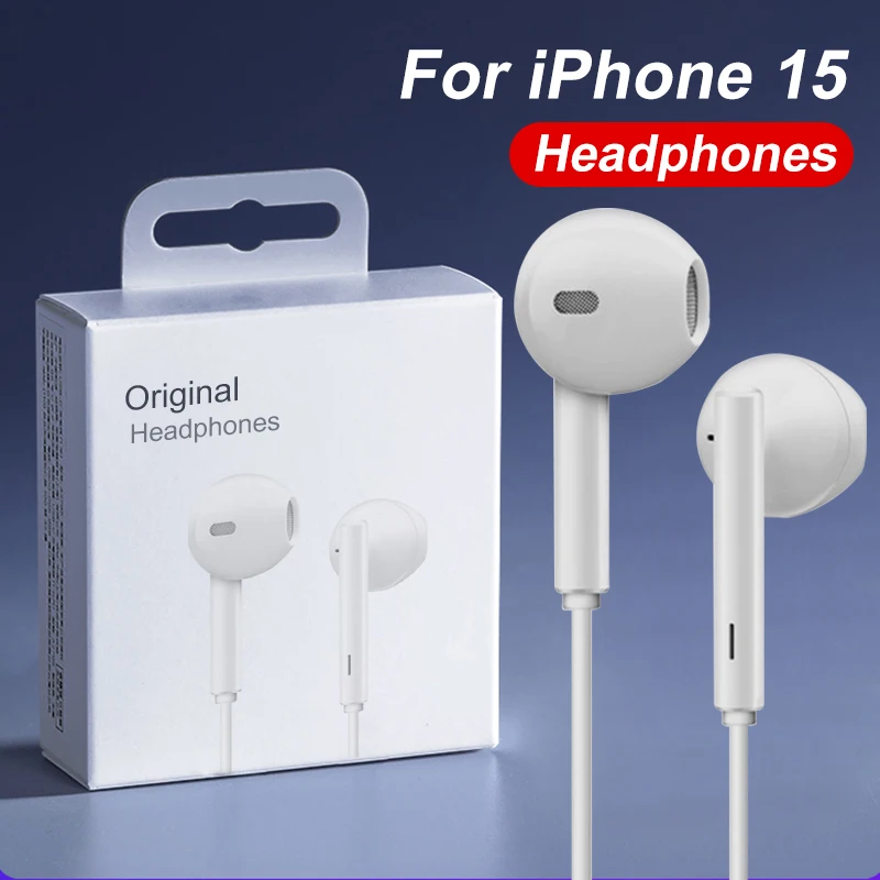Audífonos para iPhone 16 15 Pro Max 14 13 12 11 Mini USB-C Lightning, Auriculares con Cable para iPhone X XS XR 7 8 6 Plus, Accesorios para Teléfono