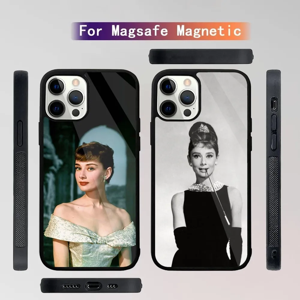 A-Audrey Hepburn Phone Case For iPhone 15,14,13,12,11,Plus,Pro,Max Mini Magsafe Magnetic Wireless Charging