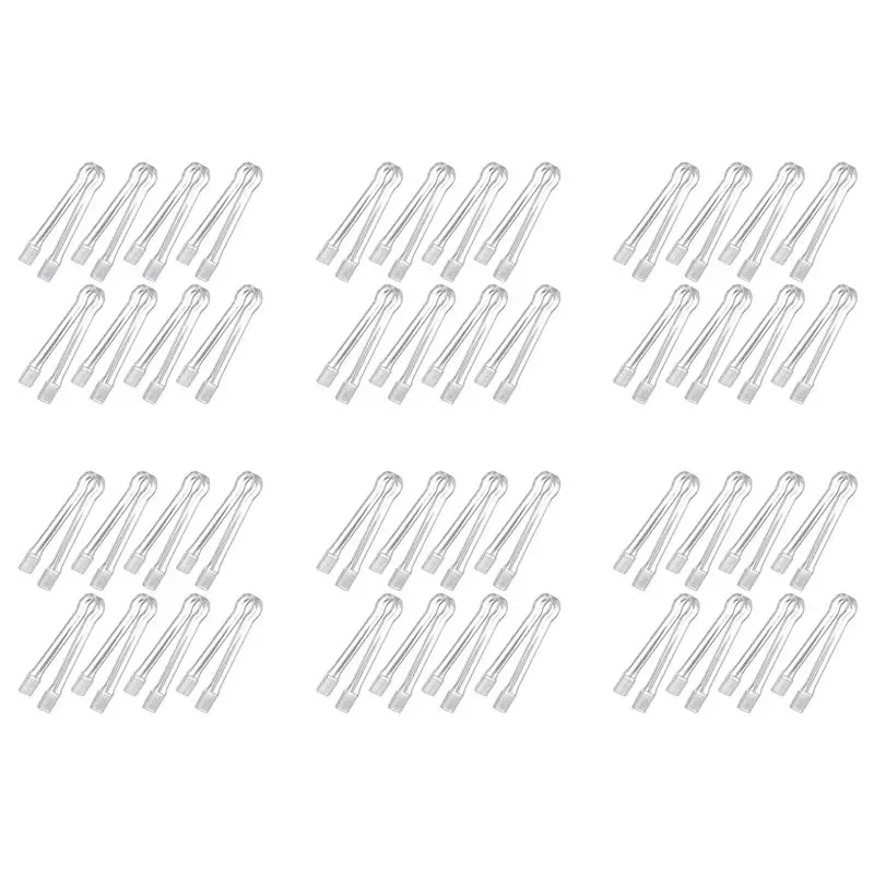 

ABXF-48 Pcs Plastic Buffet Serving Tongs Mini Serving Utensil Tongs Appetizers Tongs Clear Kitchen Tongs 6.3 Inch Small Ice