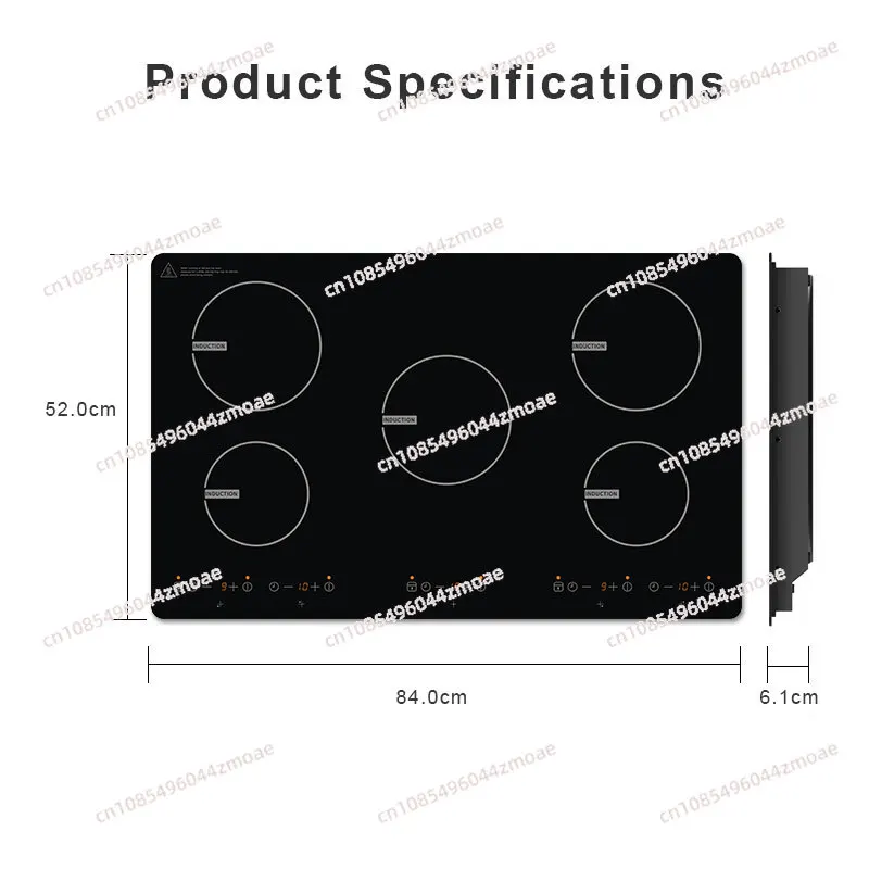 Custom large induction hob stove 9000W commercial germany electric cooktop 5 burner induction cooker