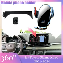 Car Mobile Phone Holder for Toyota Sienna XL40 XSE XLE 2021~2024 GPS Air Vent Clip Stand Base Support Tray Accessories iPhone