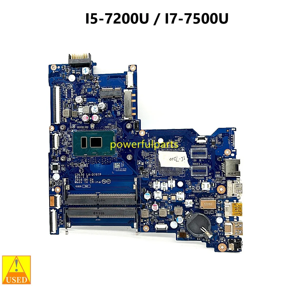 

Для материнской платы HP 15-AC 15-AY i3-7100U i5-7200u i7-7500u 903792 -601 903795 -601 903788 -601 CDL50 LA-D707P Работает хорошо