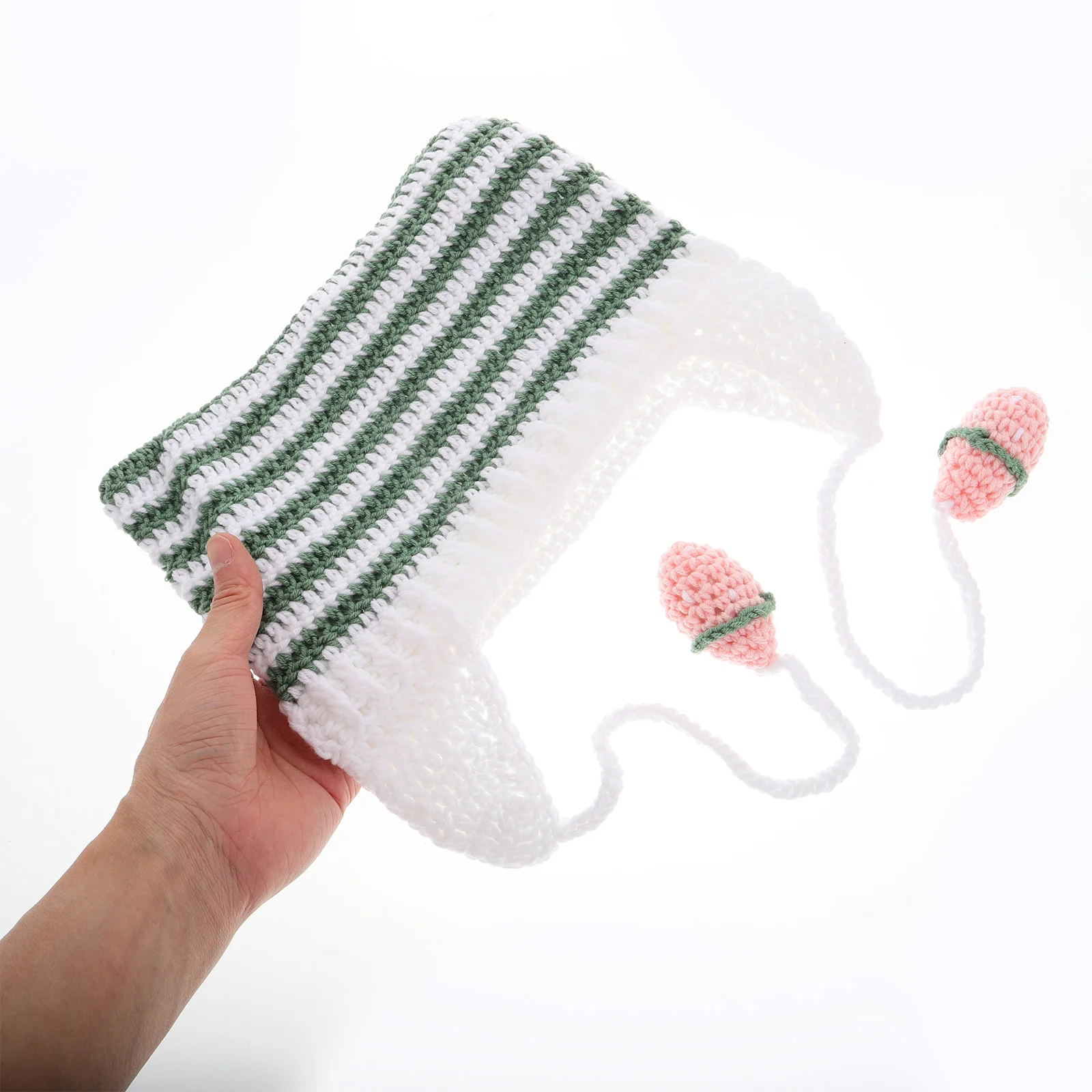 

Cat Ear Woolen Hat for Women Cute Striped Design Knitted Beanie Thermal Warm Cap Autumn Winter Crochet Eared Hat