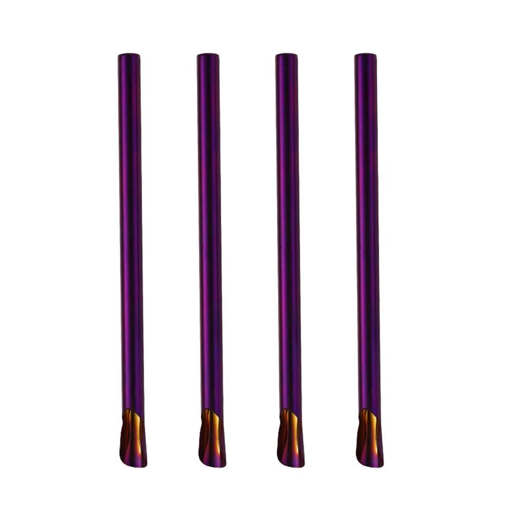 

4Pcs Reusable Stainless Steel Straws Colored Stirrer for Smoothies Milk Tea Cold Drinks Straw Stirrer Reusable Straw