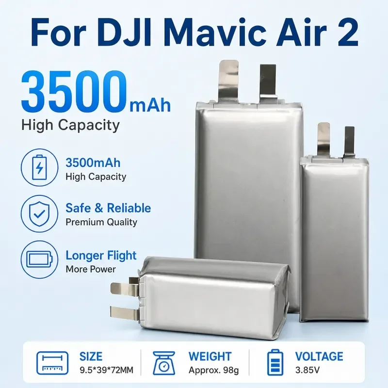 [NEW]  ly Upgraded 3.85V 3500mAh 903872 for DJI Mavic Air 2 2S 923872 Flight Drone Battery 9.5*39*72mm Quadcopter Parts