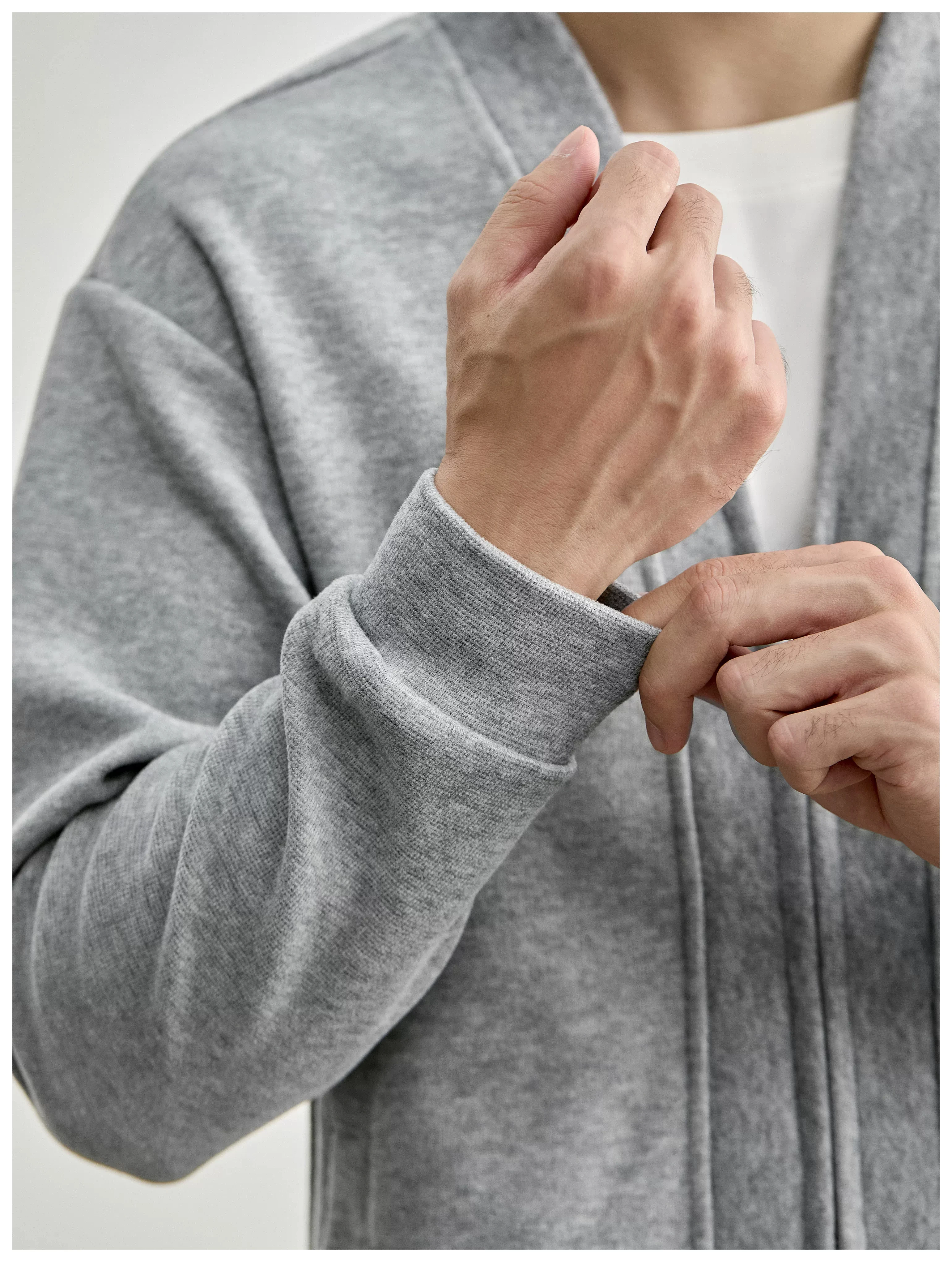 Men's Layered-Look Double-Zip Knit Cardigan — product detail 22