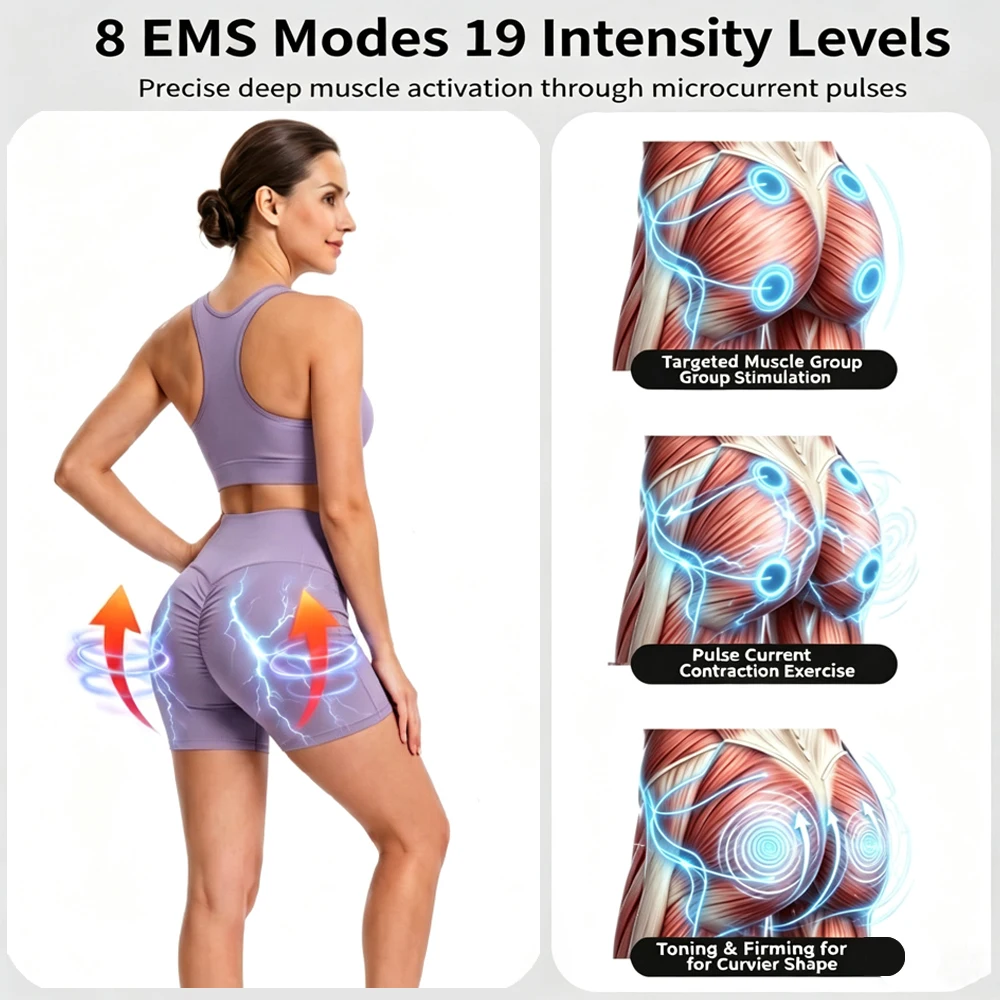 EMS Toning Shorts Electric Muscle Stimulation Yoga Pants Targeted Abdomen Glutes Pelvic Floor Body Shaping Fitness Underwear
