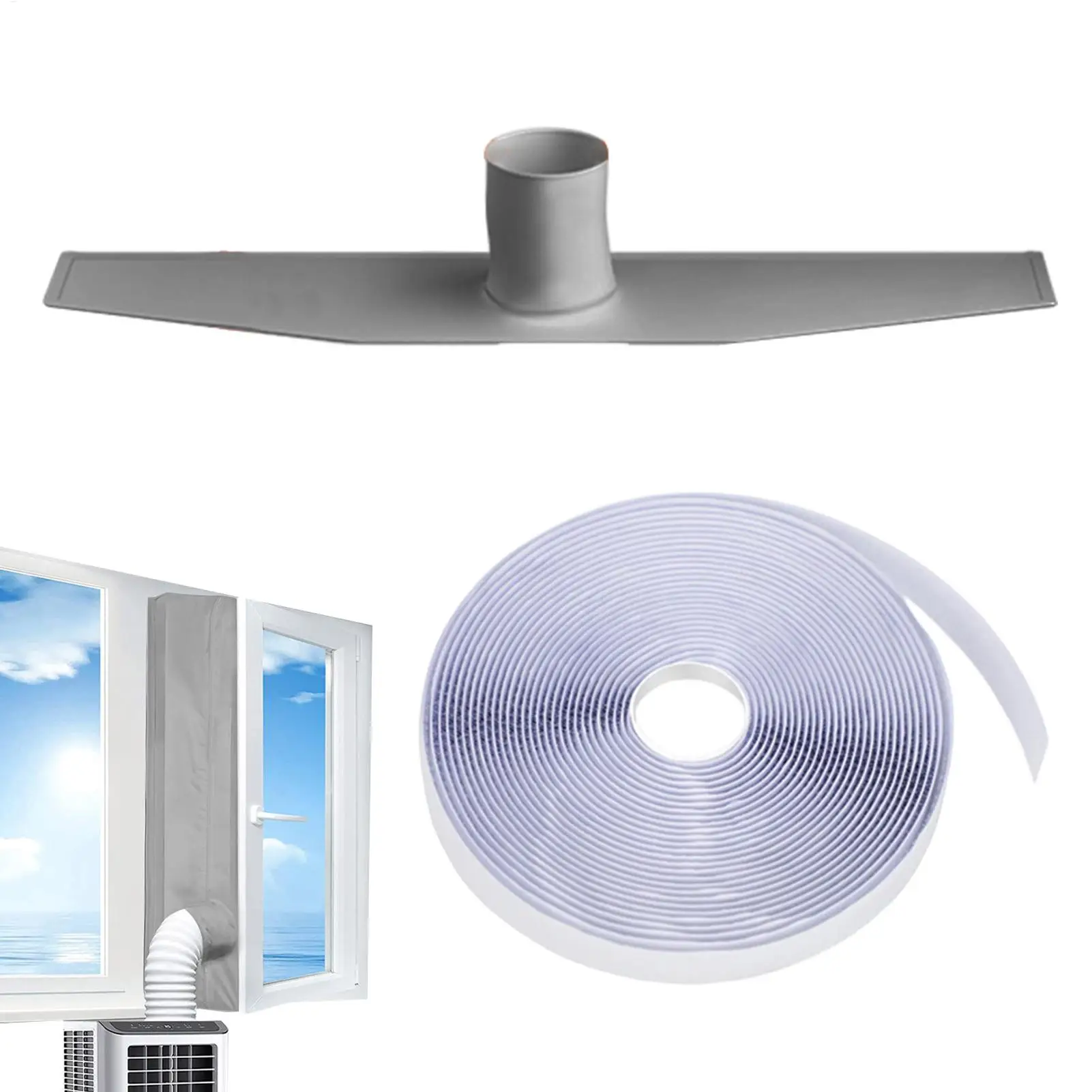 Air Conditioner Window Seal Kit Waterproof 158 Inch with Adhesive Fastener Portable AC Window Vent Seal Kit for Home Apartment