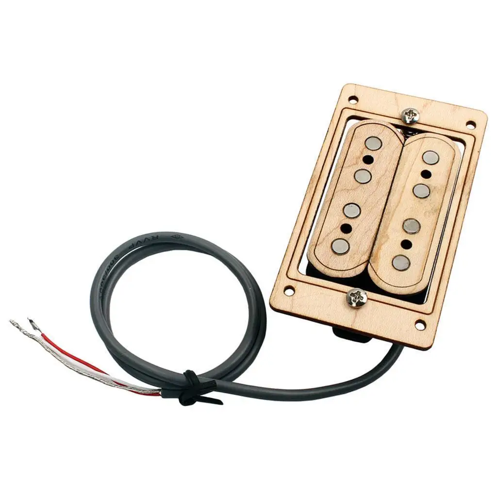 Double Coils Humbucker Pickup Maple Wood Copper Guitar Parts Pickup for Cigar Box Guitar Replacement