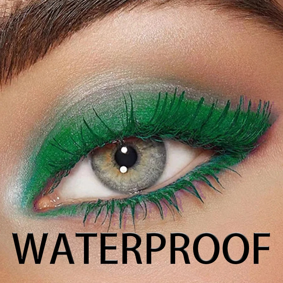 5D  Waterproof  Mascara Vibrant  9 Color-Lasting Curl Ink Formula -Eyeliner Extension  Blue Green Black Eye Makeup Cosmetic