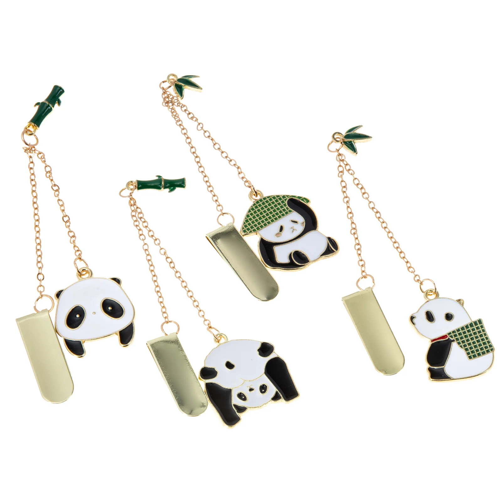 

4Pcs Panda Hanging Page Marker Bookmarks Metal Clip-on Book Page Clips for Books Art Projects Bookmarks for