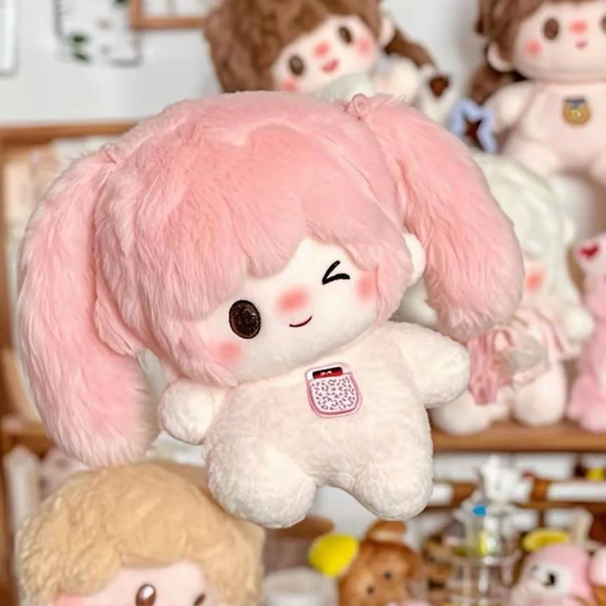 Cute 10cm Cosplay Attribute Sweet Bean Naked Baby Cotton Doll Birthday Gift Pink Cartoon Girl Heart