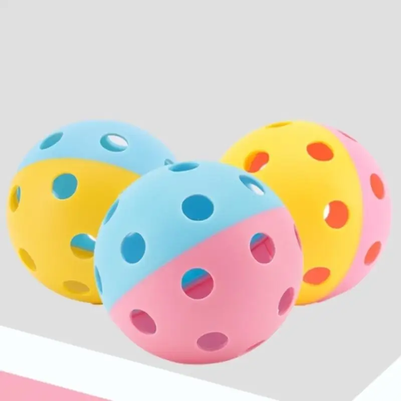 

Indoor Hollow Pickleball Balls; 72mm Plastic for Paddleball; Practice Sport Training
