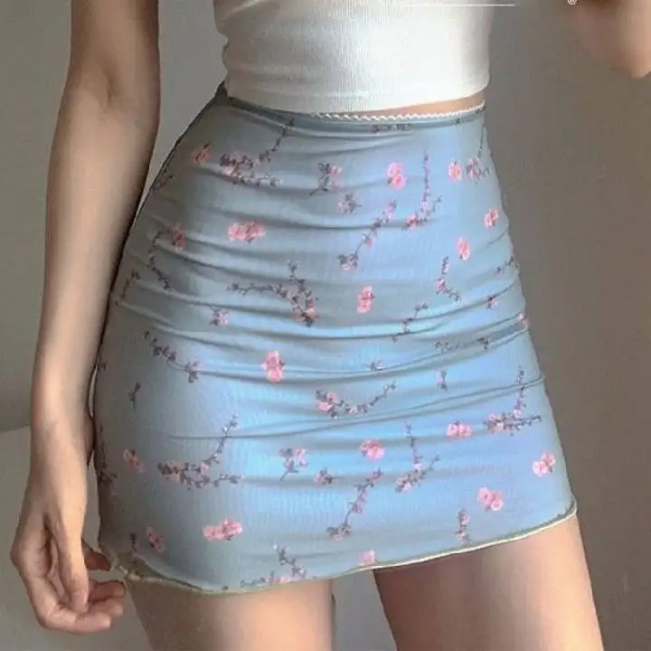 

Harajuku vintage Y2K Women's Satin Skirt Geometric Pattern Print Cute Grunge Punk Streetwear sexy Emo Girls Gothic A-Line Skirt