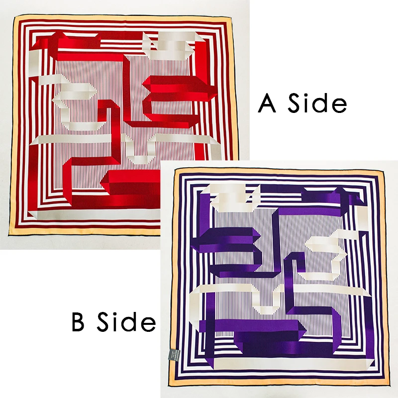 

65 см шелковый шарф с двусторонним принтом, шали, шарфы, украшение для головы, рождественский подарок, аксессуары для одежды