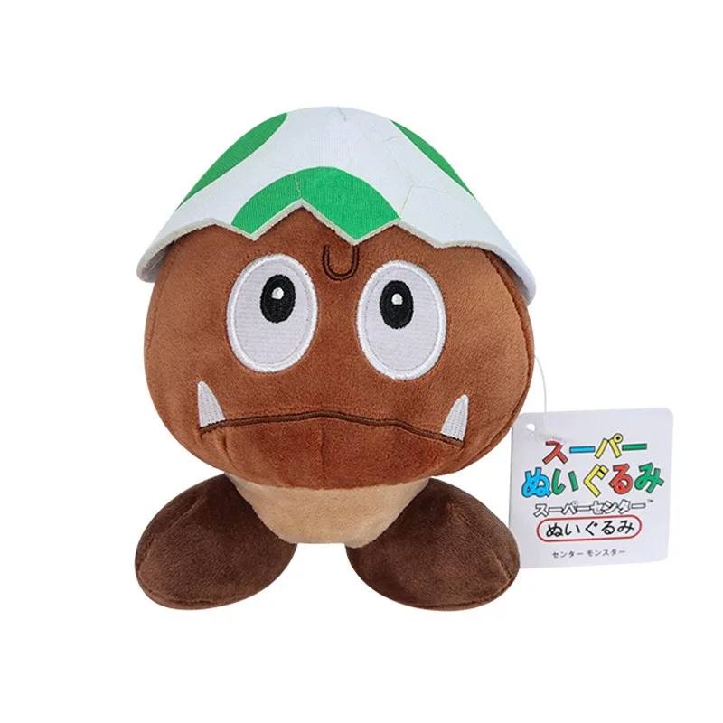 Super Mario Plüschtier-Set - 5,5 Zoll großer Pilz mit geschlossenem Mund, Engelsflügel-Pilz mit geöffneten Flügeln & Schlafender Goomba Stoffpuppen