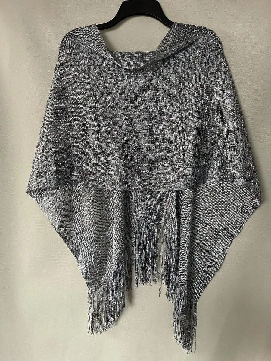 Versatile Tasseled Shawl Poncho for Women