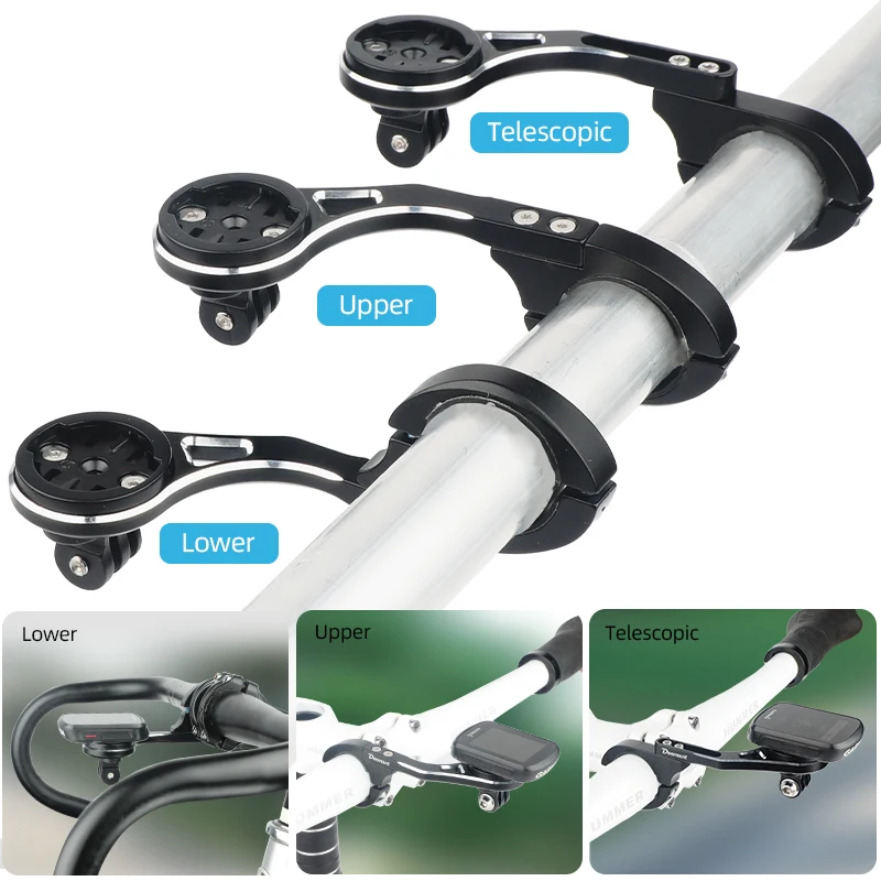 MTB Racefiets Stuur Verlengde Bar Computer Mount voor Garmin/Bryton/Wahoo Out Front Sport Camera Front Light stand Clip