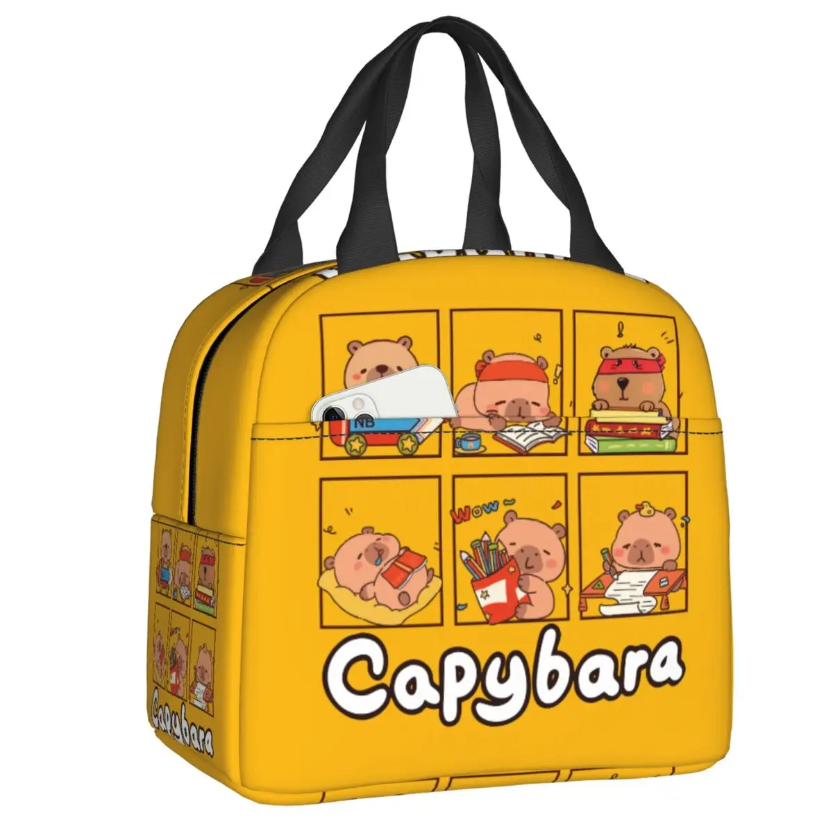 

Многоразовые ланч-боксы с мультяшными животными (капибара), герметичные термосумки для еды для женщин и школьников