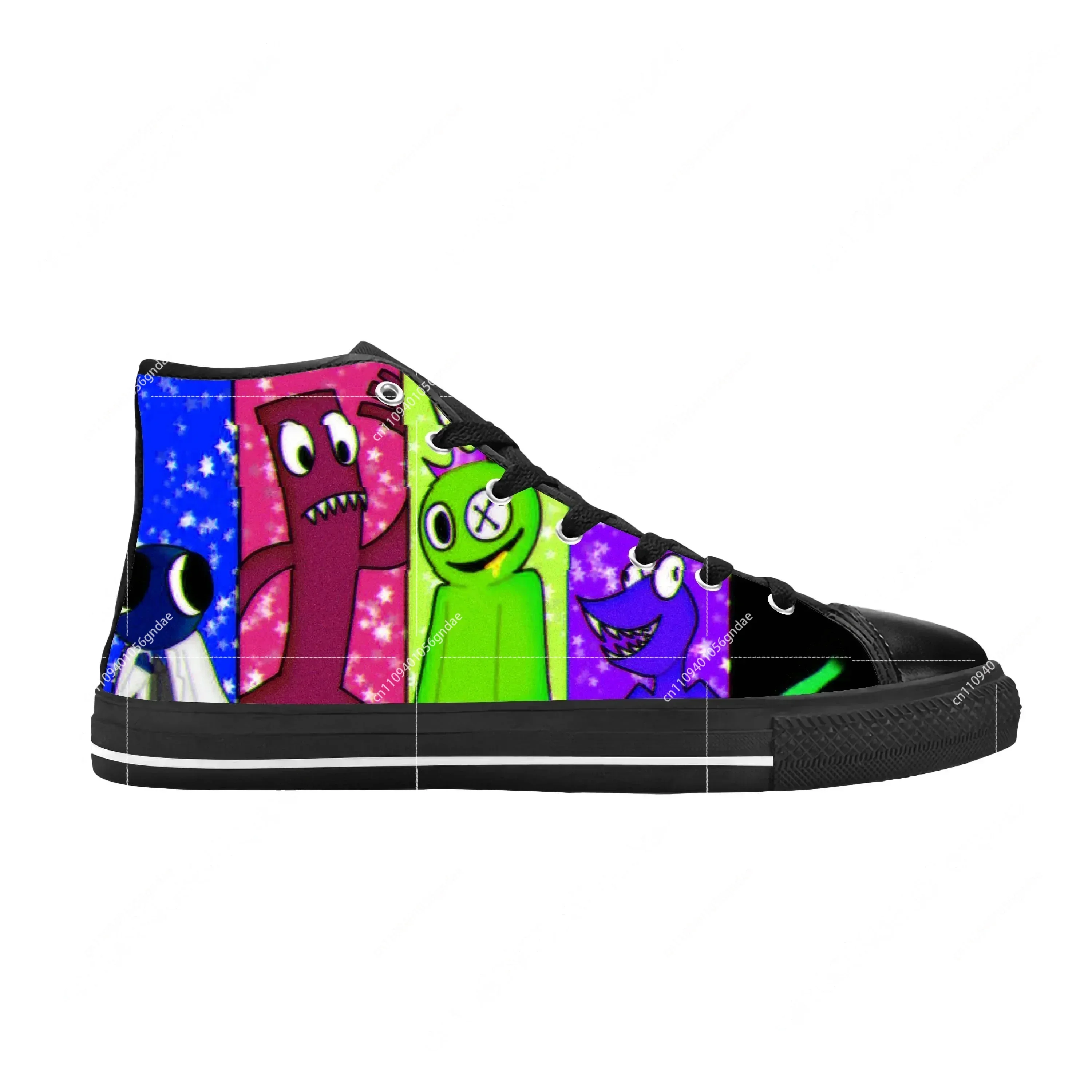 

Hot Friend Anime Cartoon Game Manga Comic Rainbow Casual Cloth Shoes High Top Comfortable Breathable 3D Print Men Women Sneakers