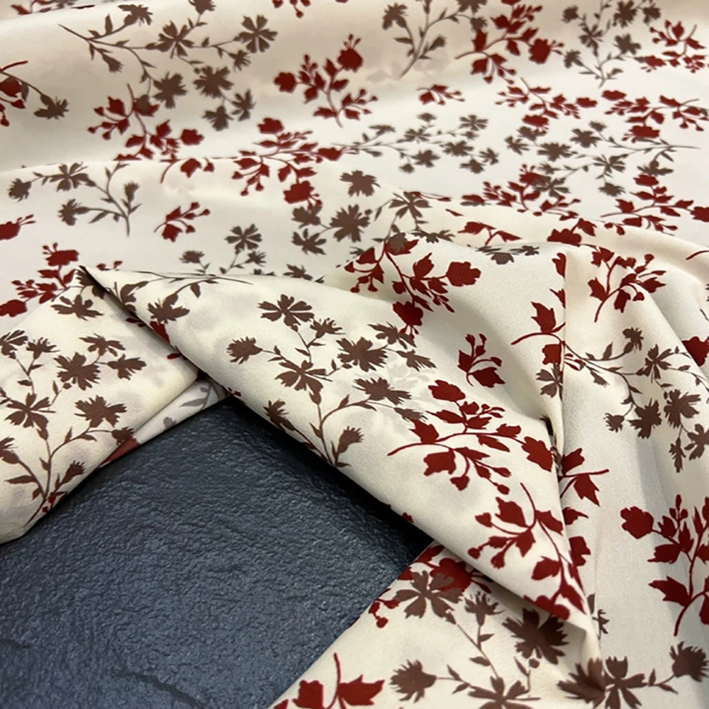 CISULI Printed Silk Stretch Crepe Fabric,18momme,Width 140cm,100% Pure Silk Material,Cloth or Shirt and Dresses