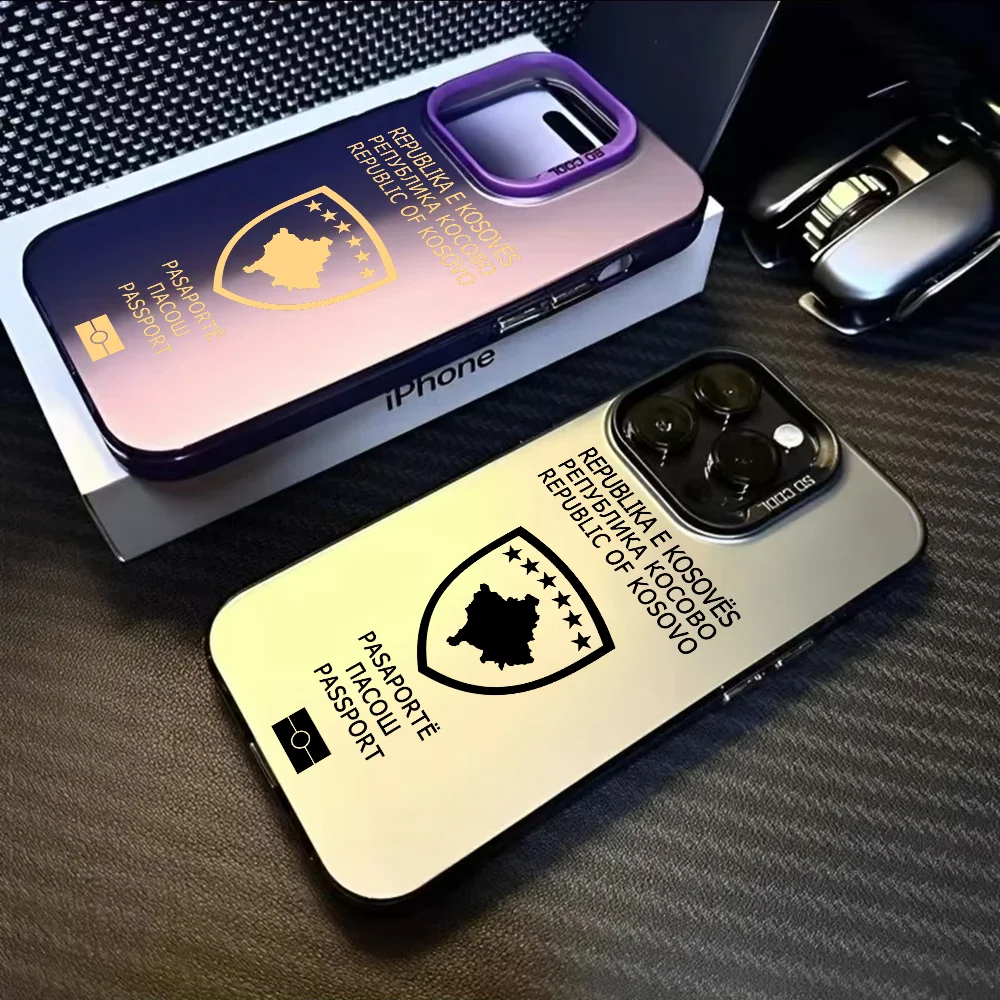 Kosovo Passport Phone Case Phone case For iPhone 16 15 14 13 12 11 Pro Max Black Purple Matte  Soft Candy Abrazine Funda