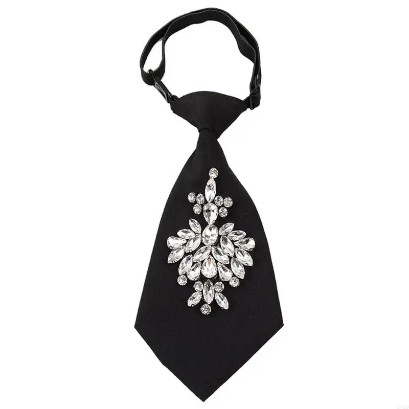 ربطة عنق كريستالية أنيقة 270D من البوليستر المتين، تصميم سهل التعديل