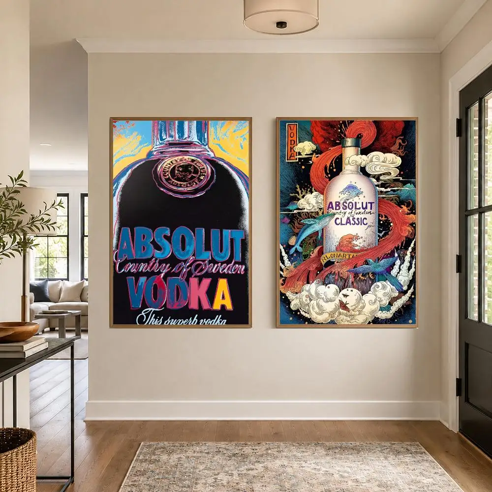Brand Absolut vodka Poster Graphic Wall Art Poster HD Waterproof PP Paper Print for Bedroom Living Room Office Decor Gift