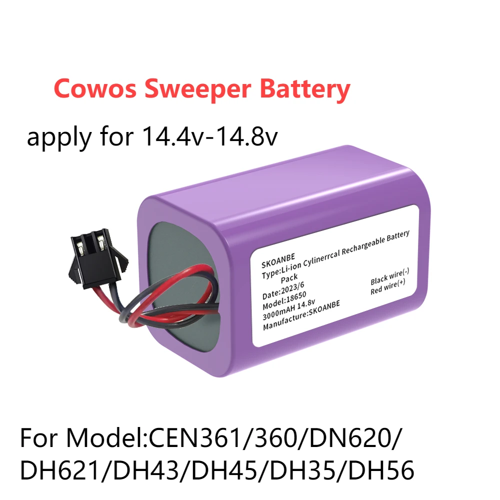 COVOS Sweeping Robot Battery 3000Mah for CEN361/360/DN620/DH621/DH43/DH45/DH35/DH56 Lithium Battery Apply for 14.4V to14.8V