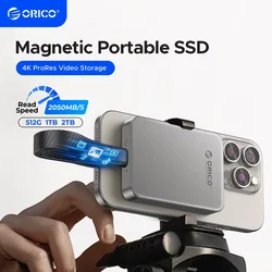 ORICO Magnetic External SSD for iPhone 16 15 Pro/Max ProRes 4K ProRes HDR Record and Store 2000MB/s Portable Solid State Drive