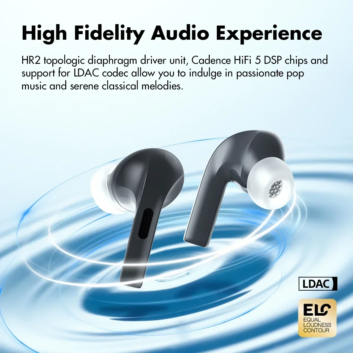 

ROSESELSA EARFREE I5 Wireless HiFi TWS Bluetooth 5.3 Earbuds Hybrid Active Noise Cancellation IPX5 LDAC Exercise game headphones