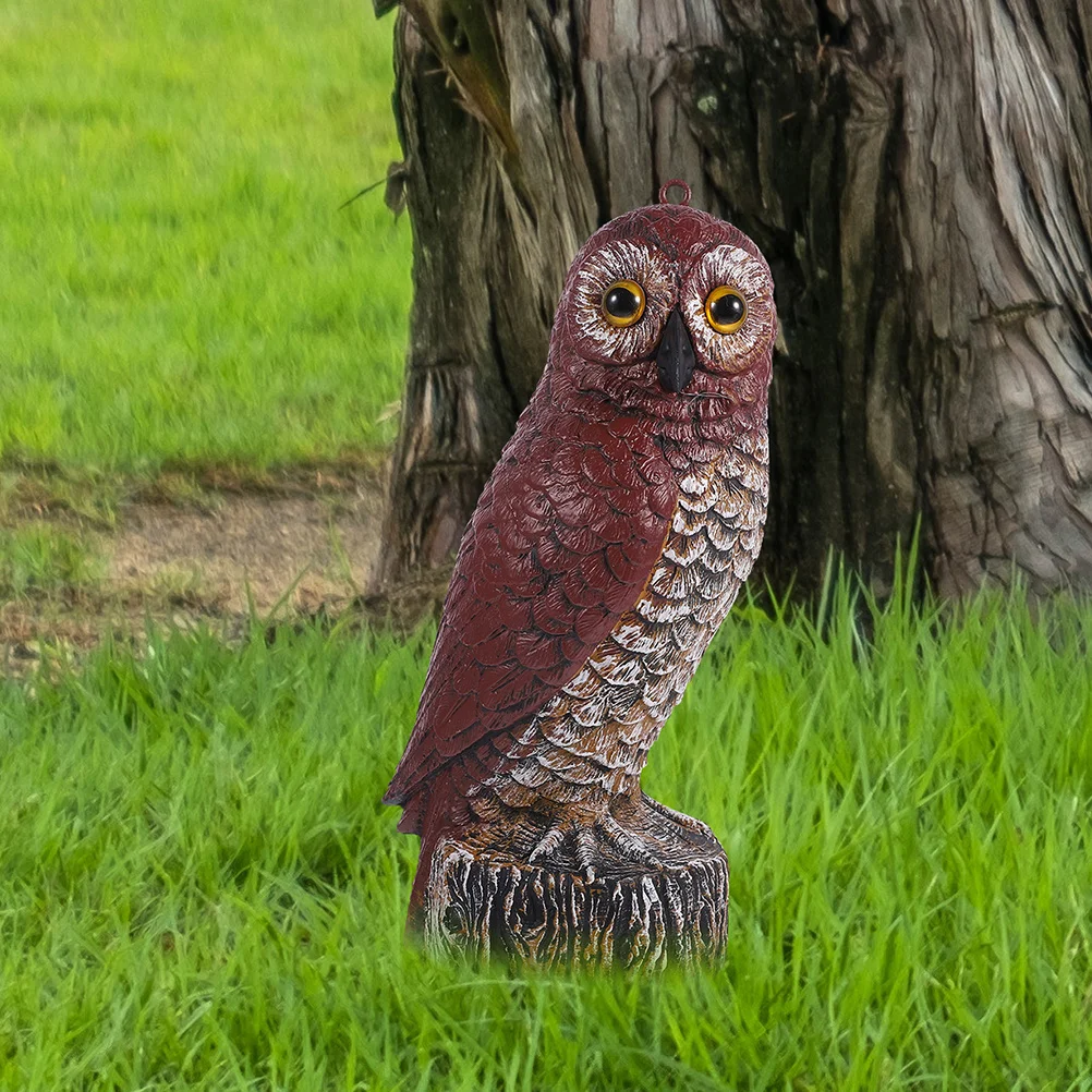 2 pçs ao ar livre coruja jardim ornamento realista plástico pássaro dissuasor decoração para quintal jardim coruja gramado bonsai decoração