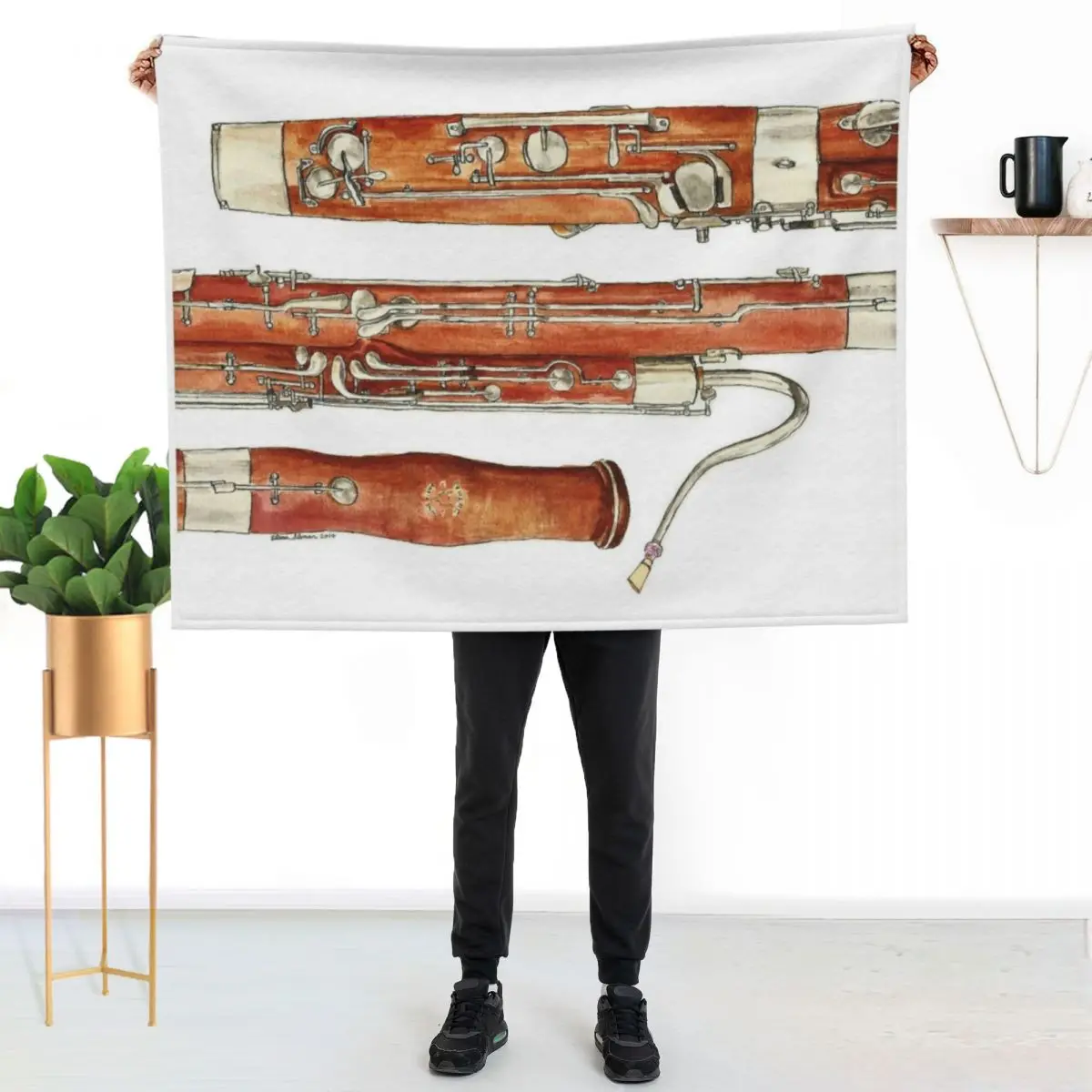 The Bassoon Throw Blanket Shaggy Thin Picnic Soft Big Nap Furry Blankets