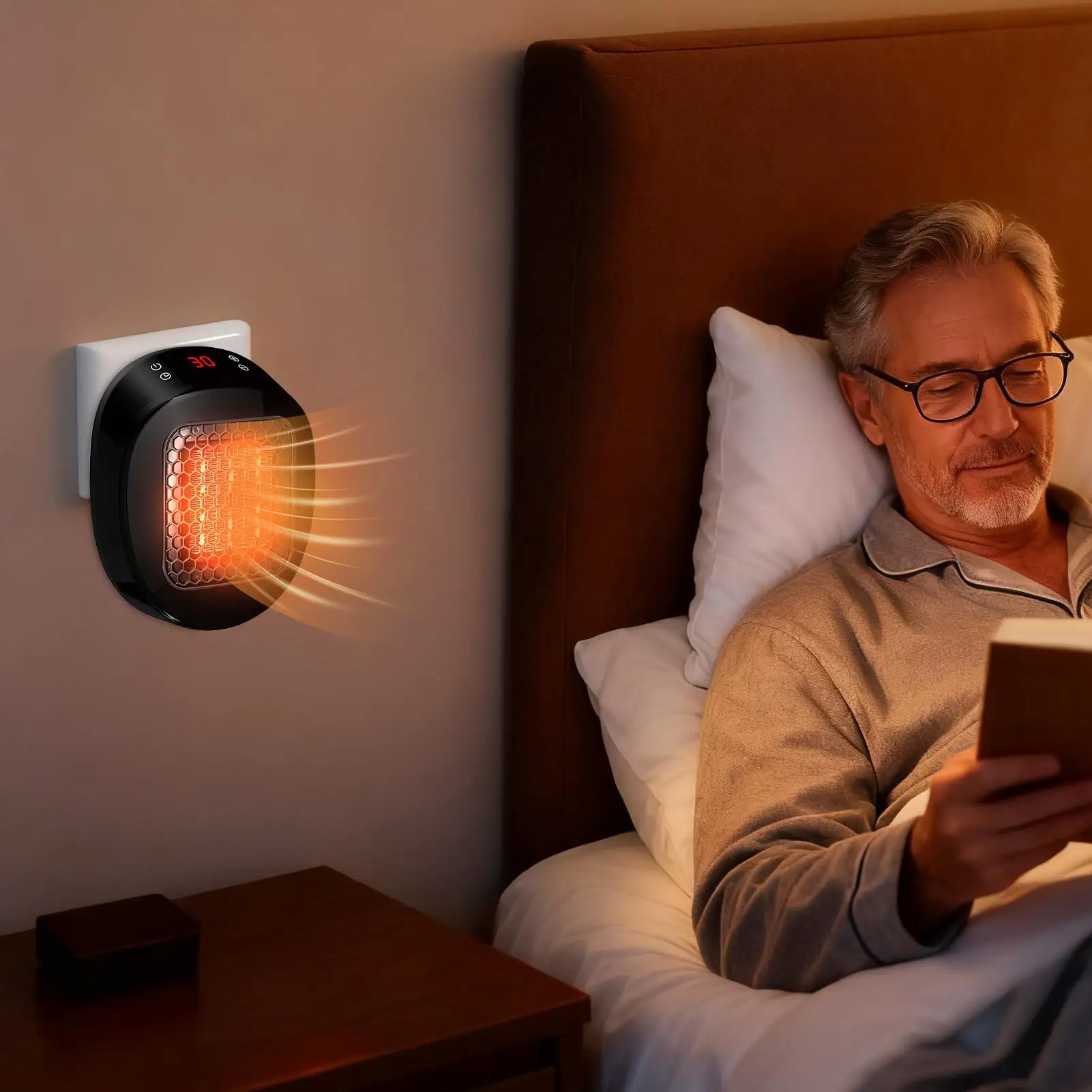 

Обогреватель, керамическая вилка, светодиодный дисплей, грелка, настенная розетка, электрический обогреватель для ванной комнаты, спальни, дома, общежития, офиса, кабина на автофургоне