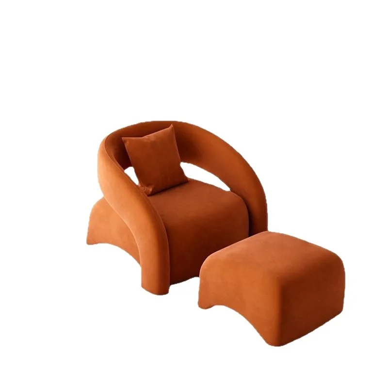 

Living room lazy single sofa, casual Internet celebrity light luxury curved balcony chair