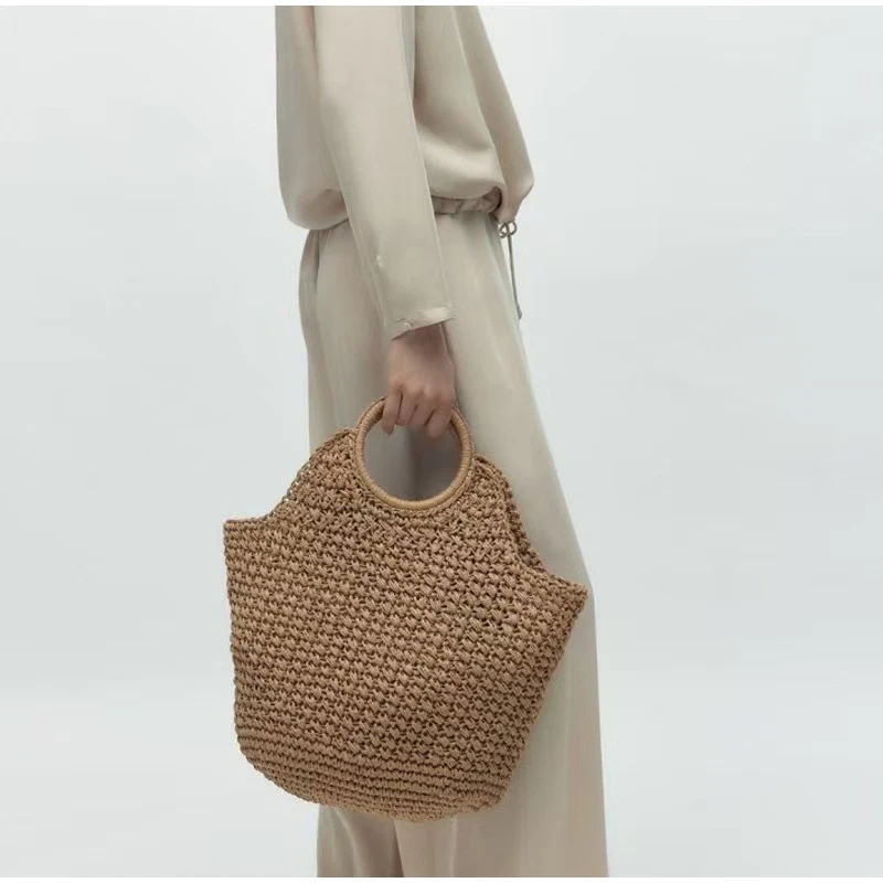 Marke Woven Clutch Tasche Luxus Neue High-end-Meer Urlaub Reise Große Kapazität Stroh frauen Einfache Textur Mode brieftasche – Detail 27