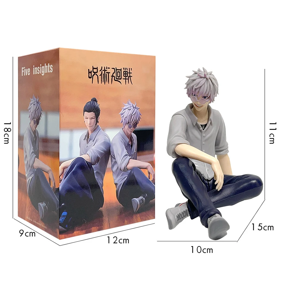 Anime Jujutsu Kaisen 11cm Gojo Satoru Geto Suguru figura postura sentada colección de juguetes más fuertes adornos de decoración PVC