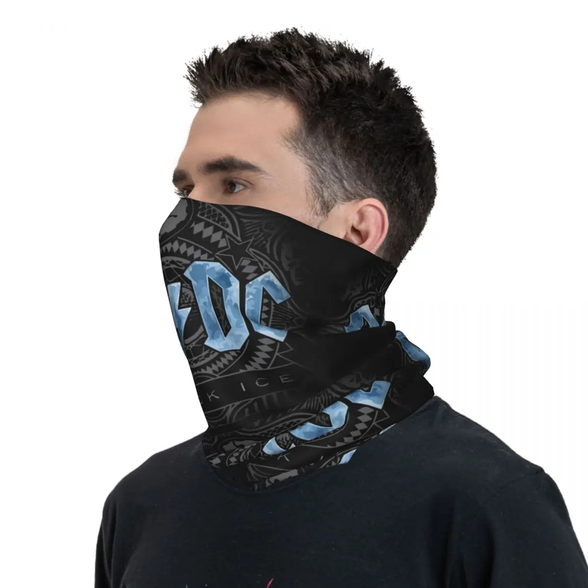 AC DC Heavy Metal Bandana Neck Gaiter Printed Wrap Mask Scarf Multi-use Headband Riding Unisex Adult Washable