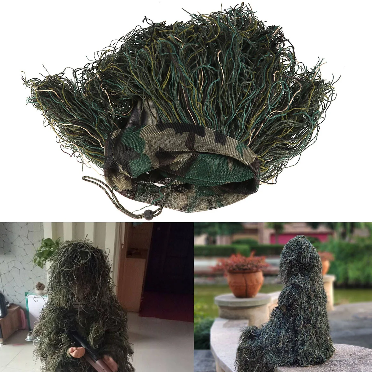 

Hunting Camouflage Cap Durable Premium Material Adjustable Draw Cord One Size Fits All Outdoor Hunting Climbing Cs Game Summer