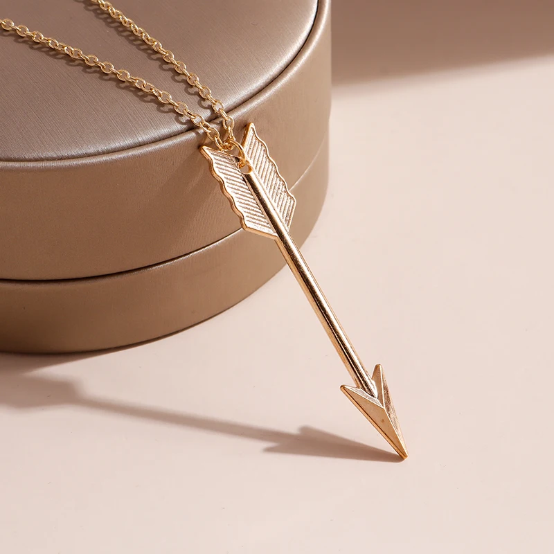 Aihua New Simple Arrow Anchor Long Pendants Necklaces Sweater Chains Necklaces for Women Girl Valentine\'s Day Jewelry Collar