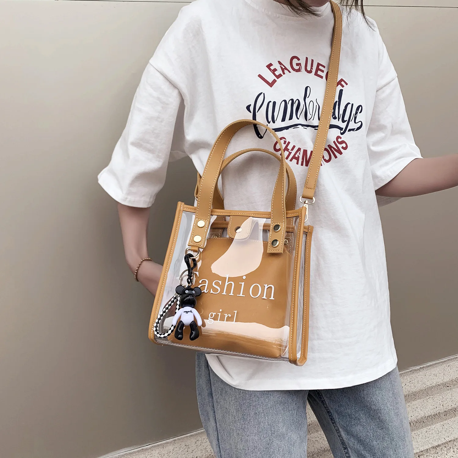 Transparent Jelly Bag Women Shoulder Bags Summer PVC Fashion Messenger Handbags Shoulder Portable Child Mother Bag