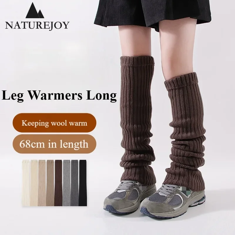 Over Knee Cover Sock Wool Furry Leg Warmers Japanese Resilient Warm Knitted Thigh Slimmer Long Socks with Boots Lolita Jk Winter