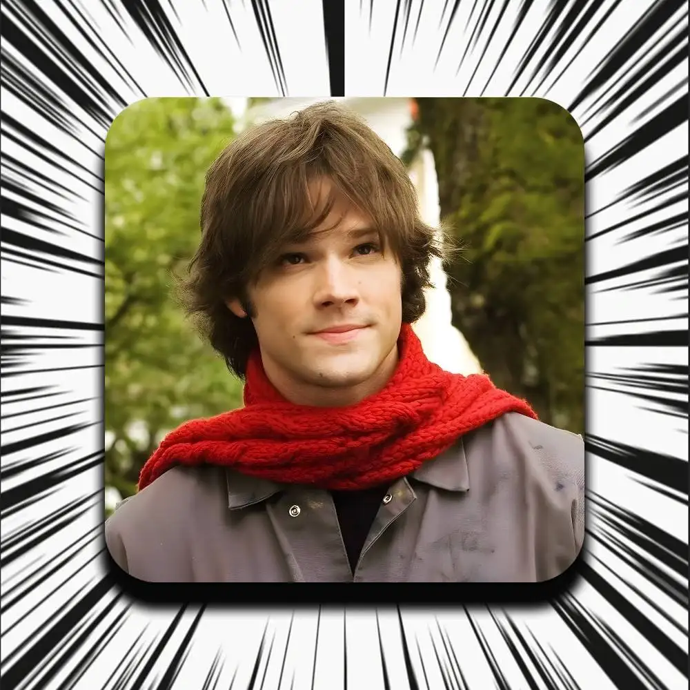 

Sam J-Jared Padalecki Cute Cartoon Anime Refrigerator Magnets Soft Magnetic Heat Transfer Refrigerator Magnets Gift